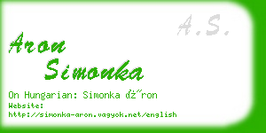 aron simonka business card